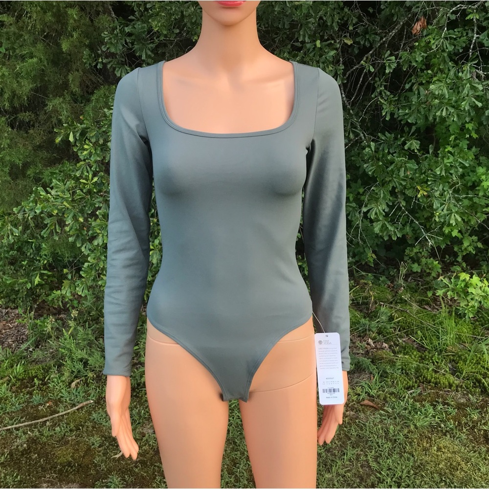 NWT CRZ YOGA Long Sleeve Thong Bodysuit
